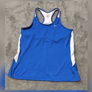 Blue/white Nike racerback workout tank